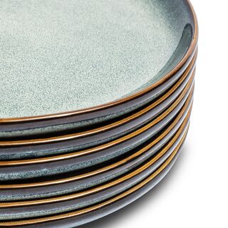 4x Ontbijtborden set van 6 stuks – Ø21 cm – saliegroen VIDI, Verde